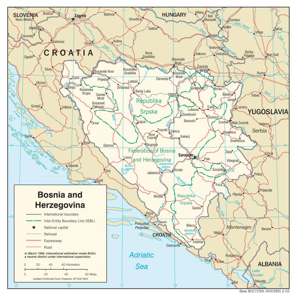 Βοσνία-Ερζεγοβίνη χάρτης