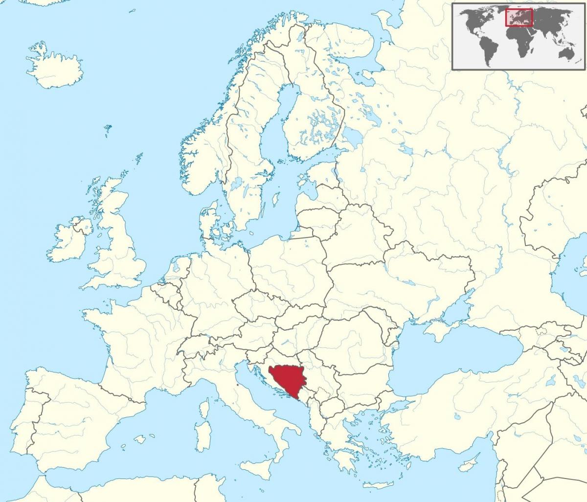 Η βοσνία στο χάρτη της ευρώπης