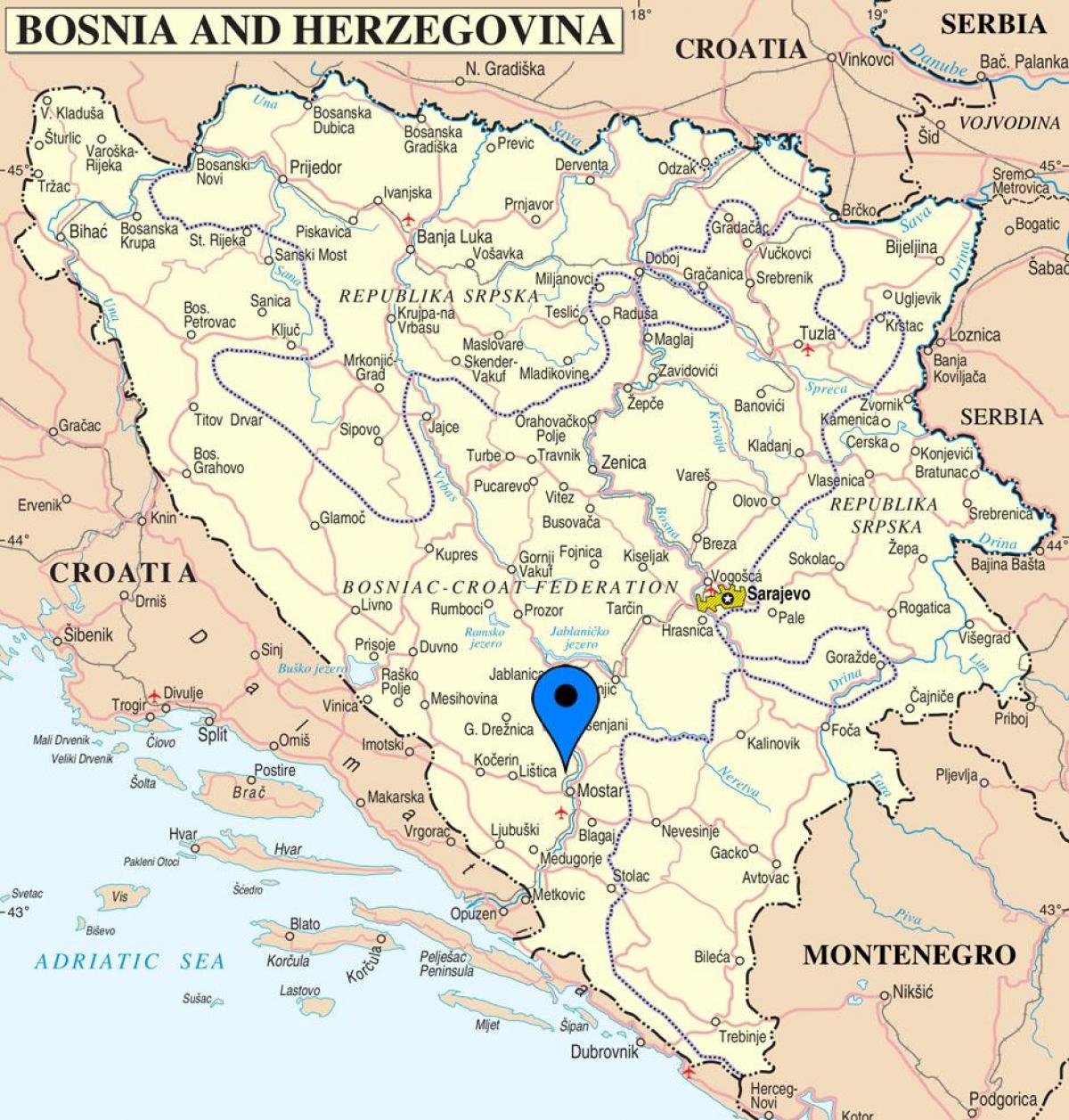 χάρτης του μόσταρ, Βοσνία και Ερζεγοβίνη