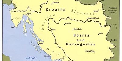 Χάρτης της Βοσνίας-Ερζεγοβίνης και τις γύρω χώρες