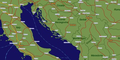 Βοσνία σιδηροδρομικό χάρτη