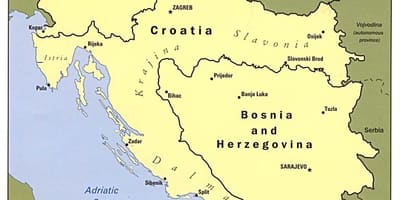 Χάρτης της Βοσνίας-Ερζεγοβίνης και τις γύρω χώρες